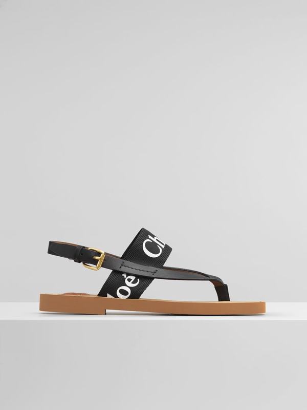 Chloé Sandalias Mujer Mule Negras 60% Calfskin,40% Canvas HSRN59037